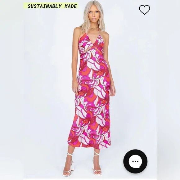 open lace back dress Somebody Like Me Asymmetrical Midi Dress Pink Floral main image 1